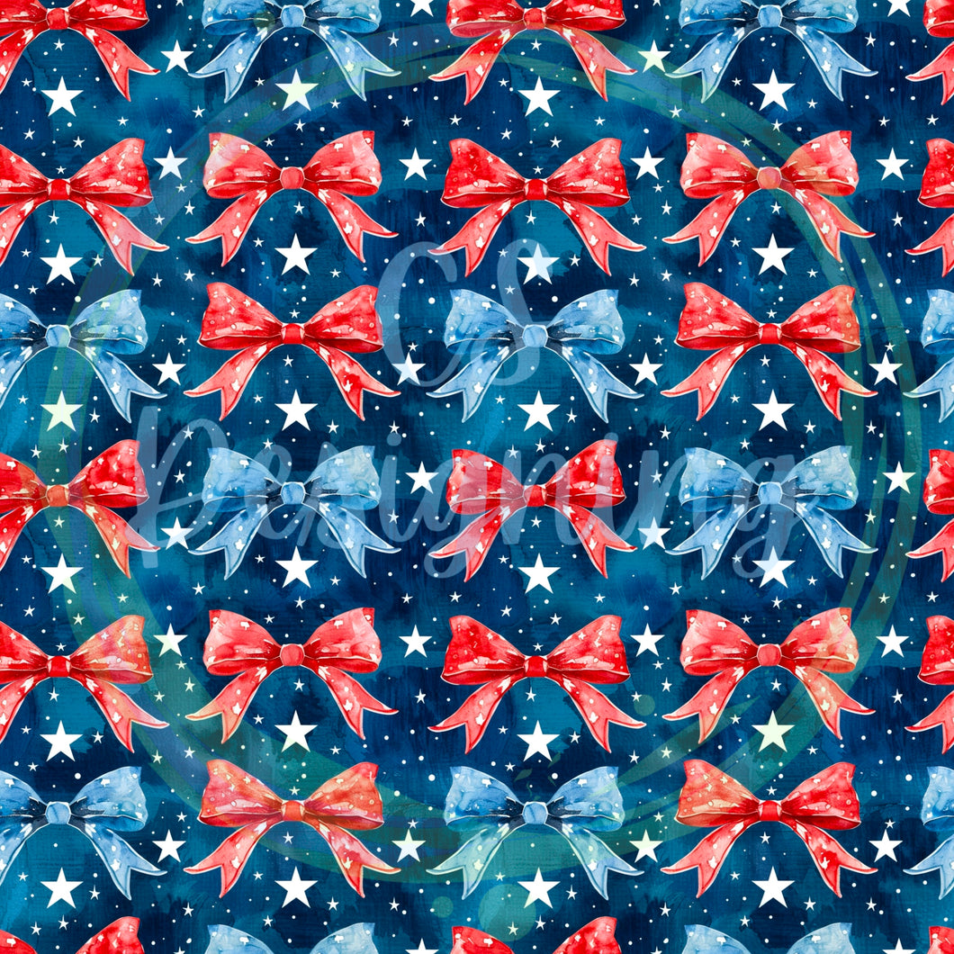 Patriotic bows seamless pattern