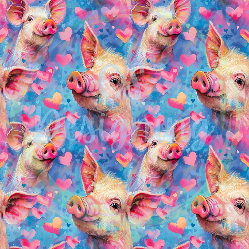 Vday pigs seamless pattern