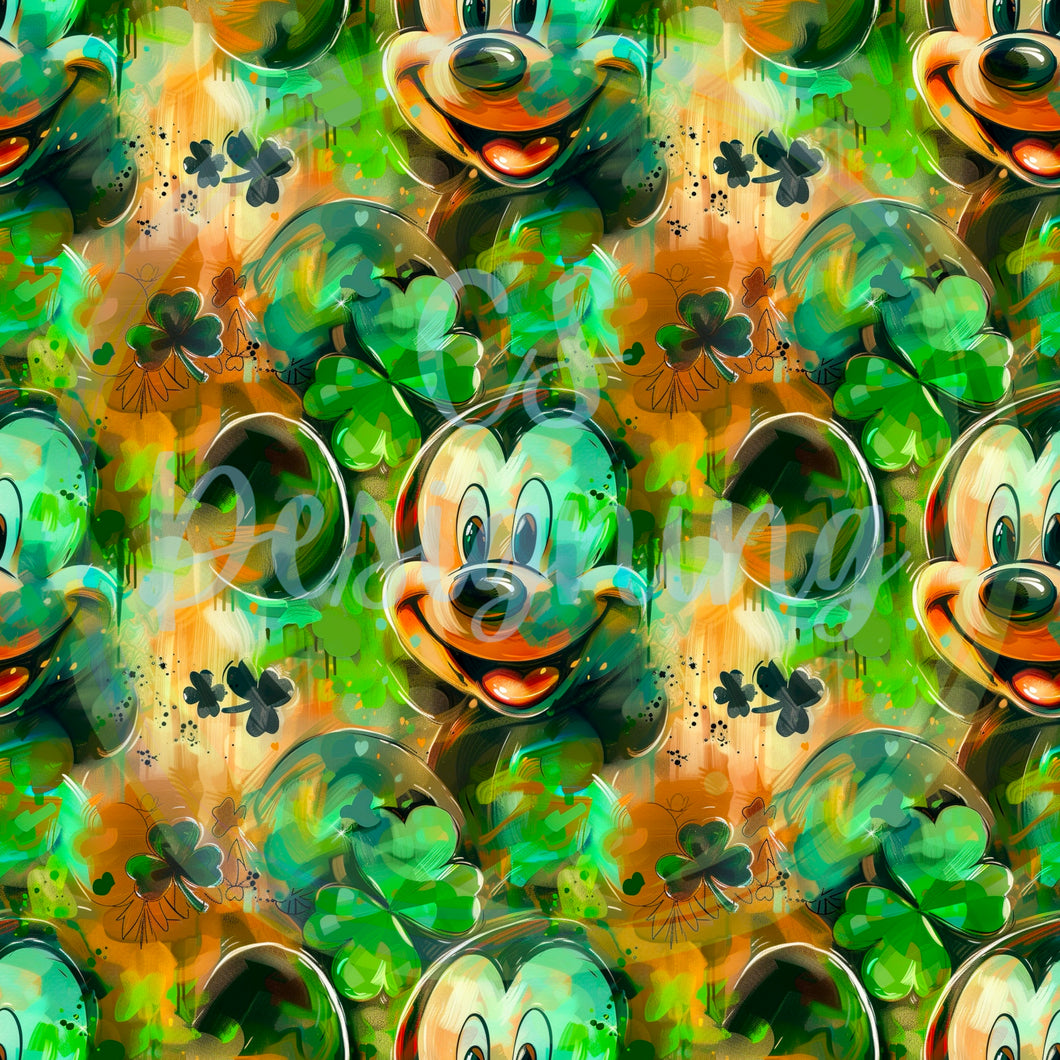 St patricks day mouse seamless pattern