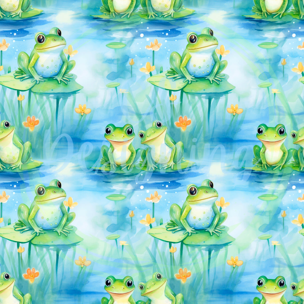 Frogs seamless pattern