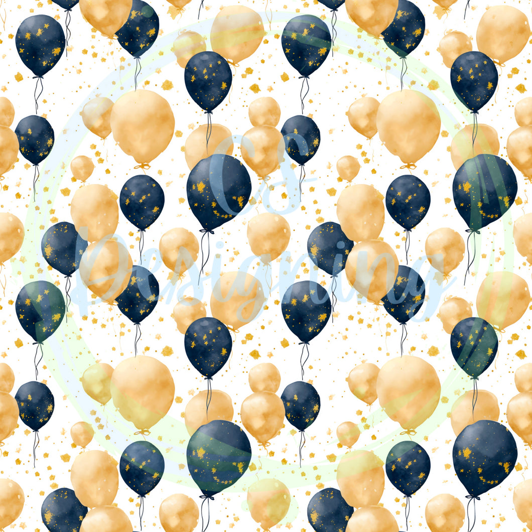 New years balloons seamless pattern