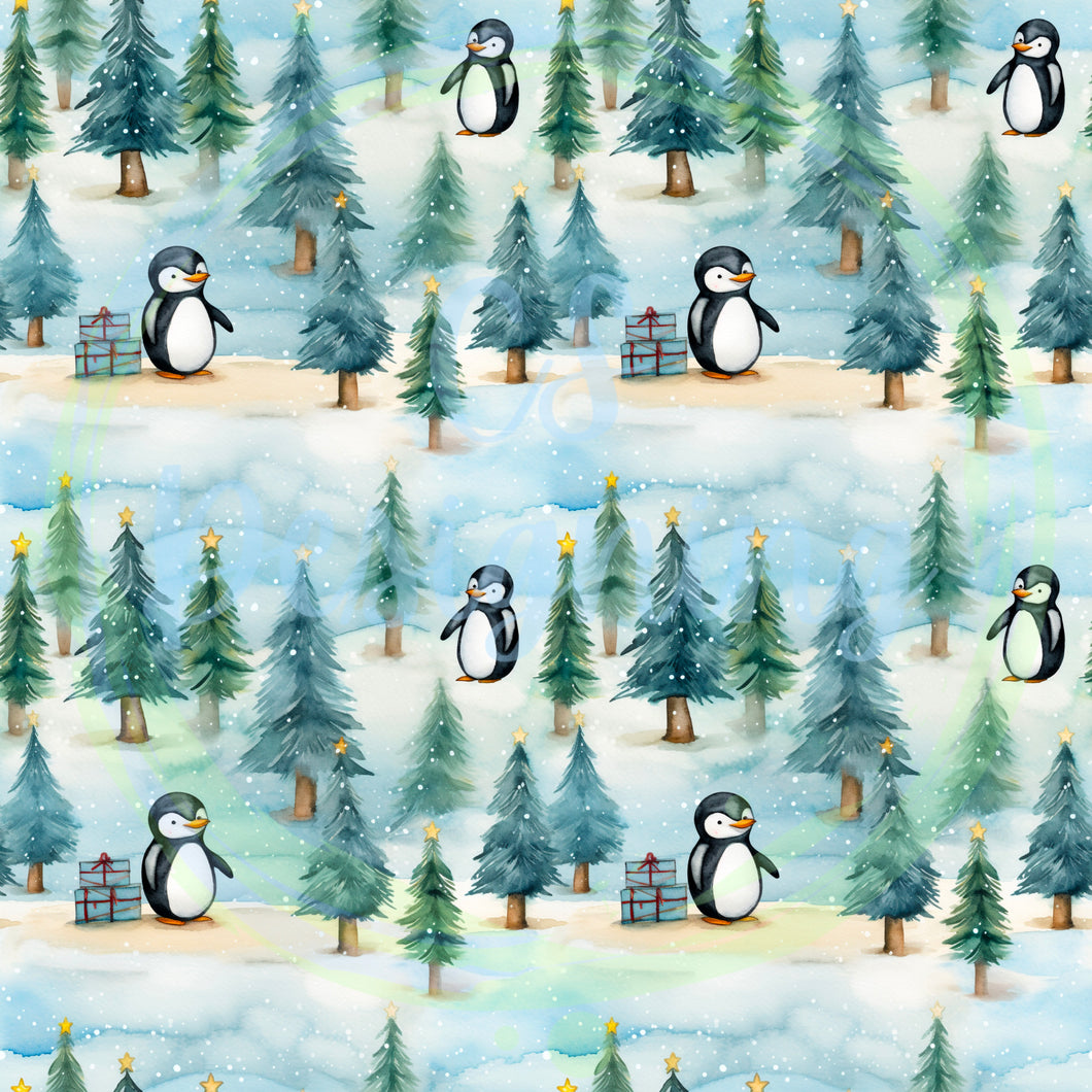 Penguins seamless pattern