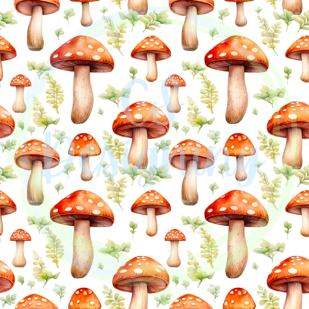 Mushrooms seamless pattern