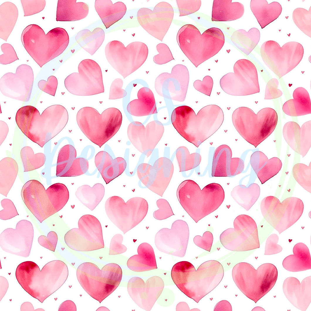 Pink Hearts seamless pattern