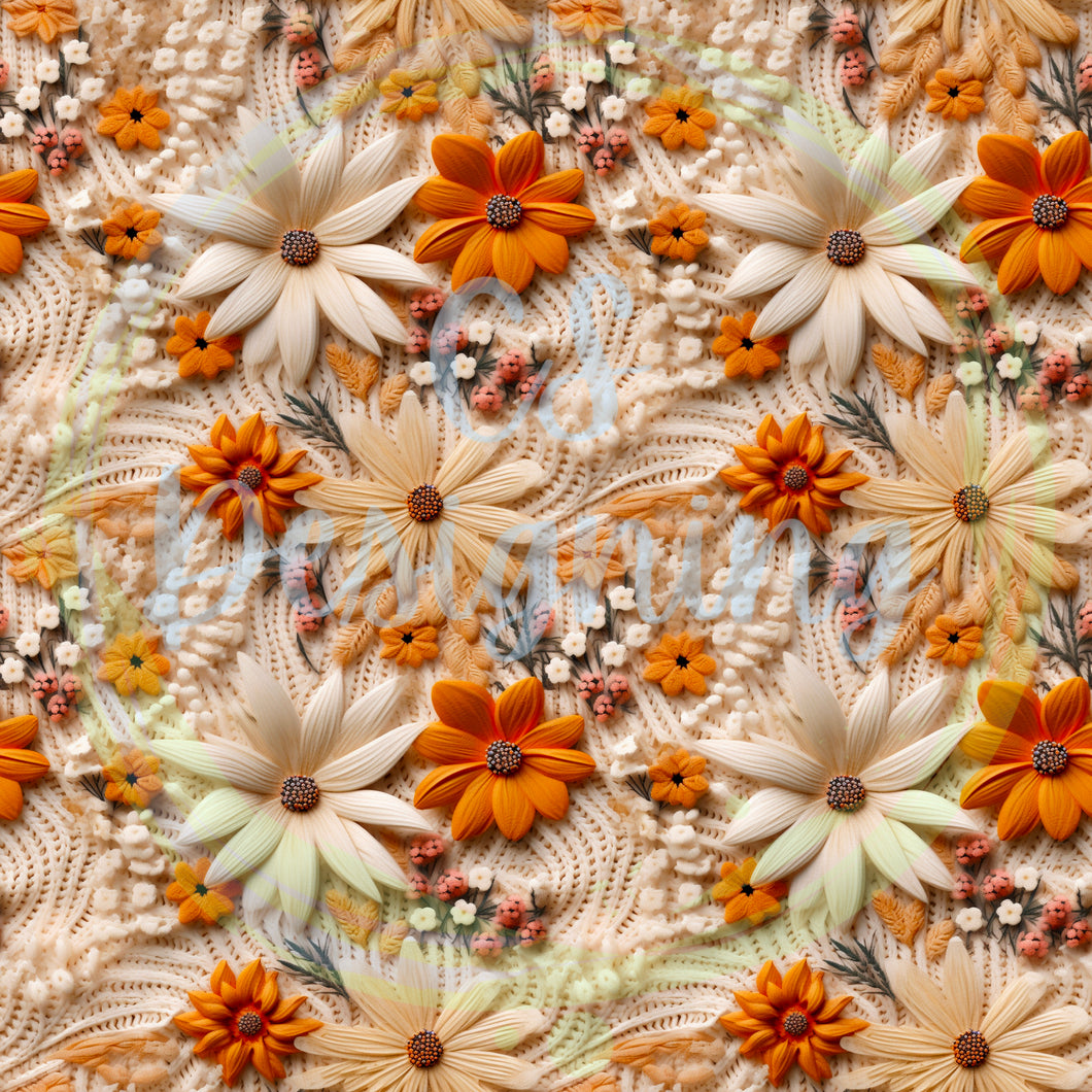 Fall floral seamless pattern