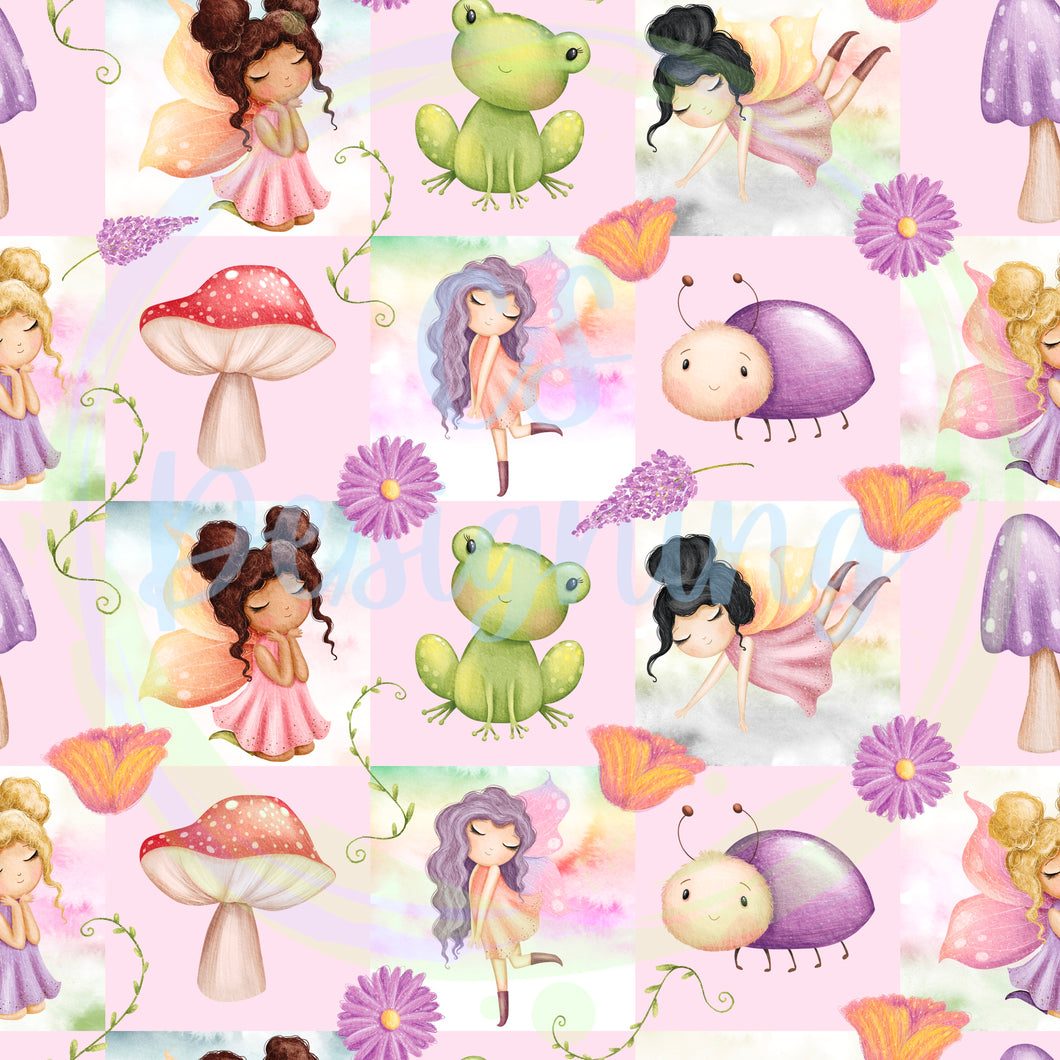 Fall fairies seamless pattern