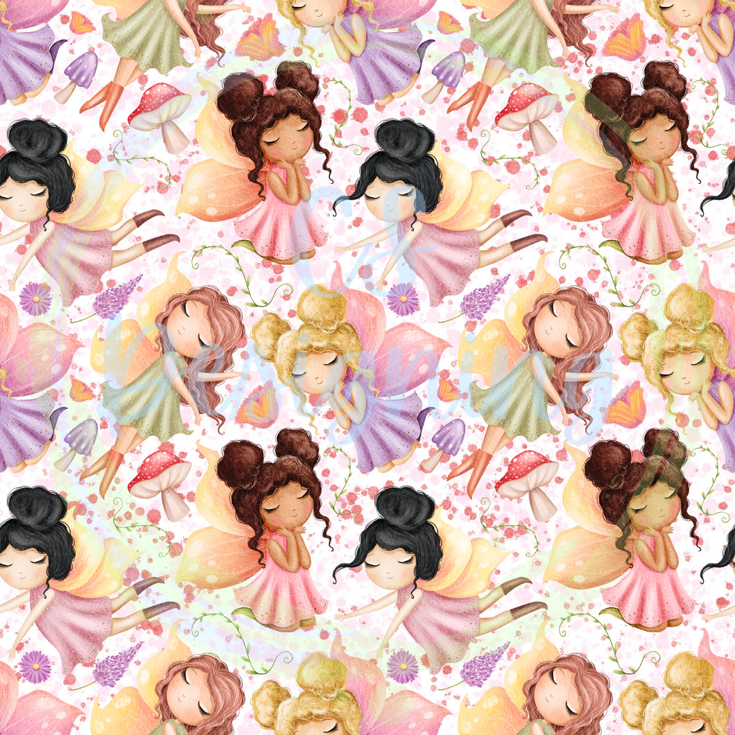 Fall fairies seamless pattern