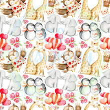 Load image into Gallery viewer, Vday animals seamless pattern
