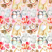 Load image into Gallery viewer, Vday animals seamless pattern
