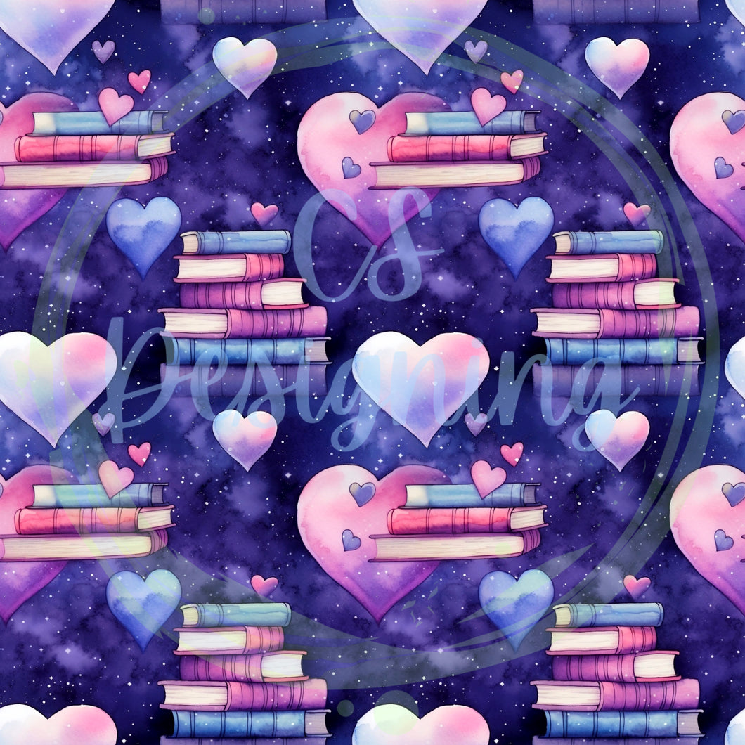 Love books seamless pattern