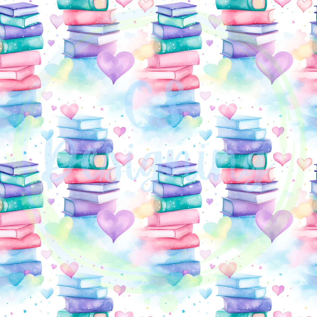 Love books seamless pattern