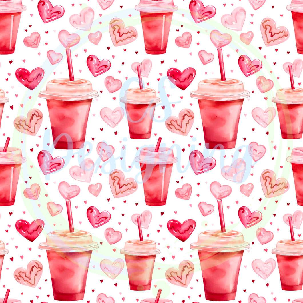 Vday coffee seamless pattern