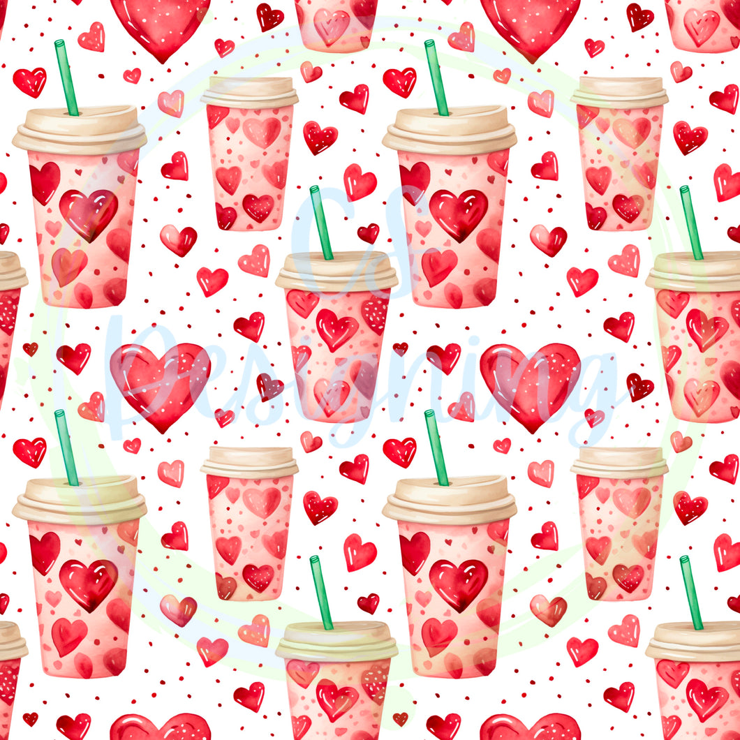 Vday coffee seamless pattern