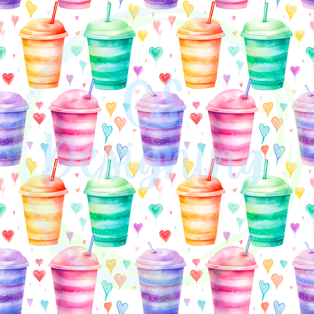 Vday coffee seamless pattern