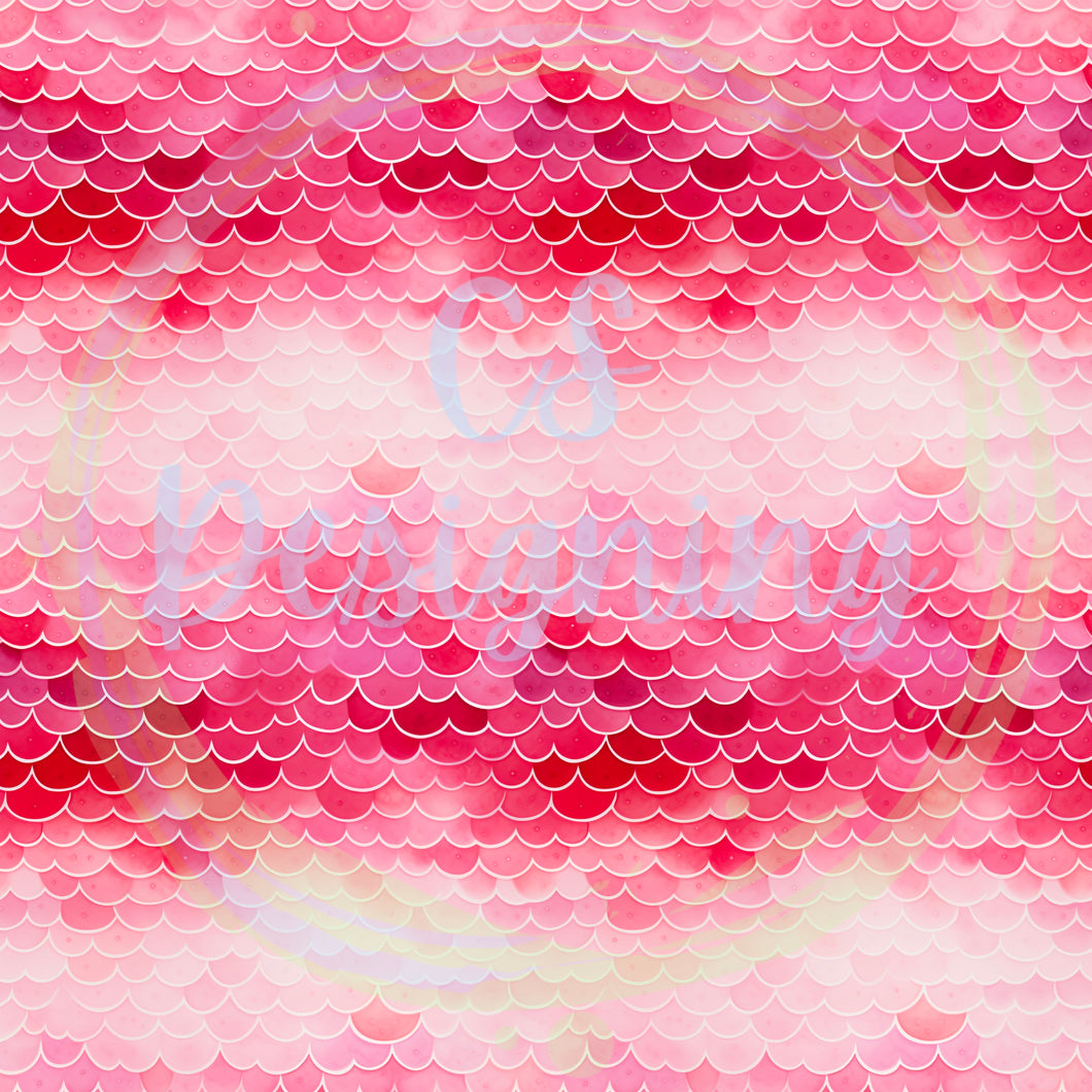 Valentines mermaid scales seamless pattern