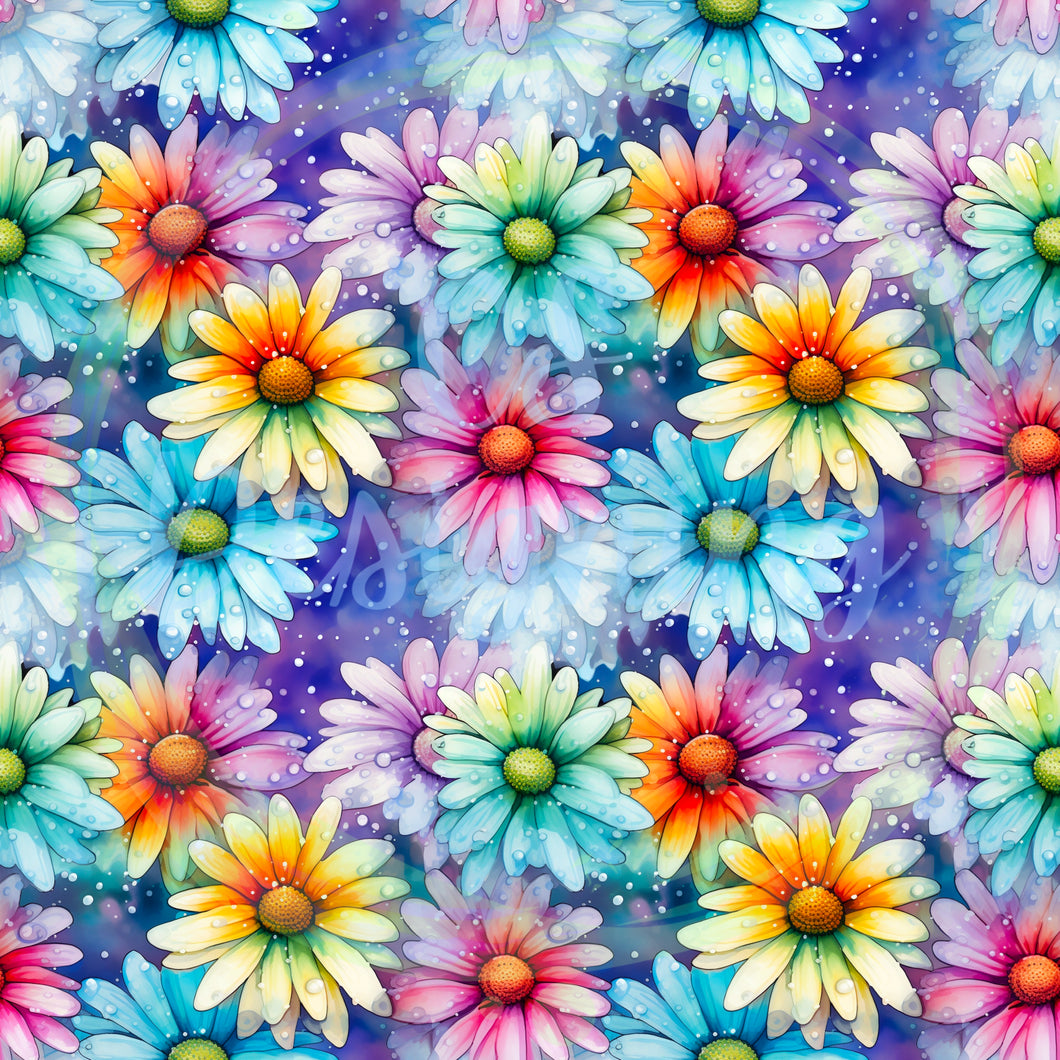 Daisies seamless pattern