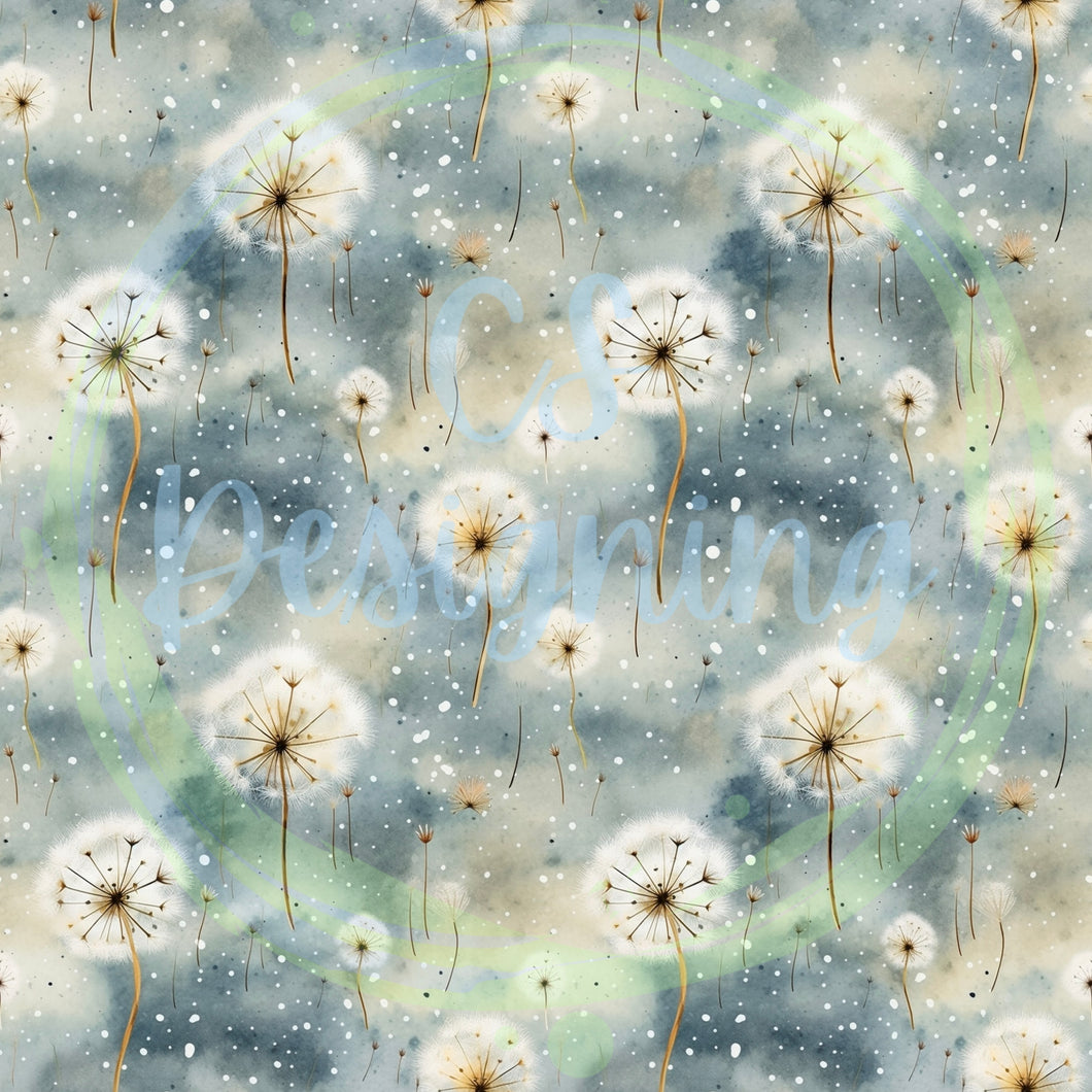 Dandelions seamless pattern