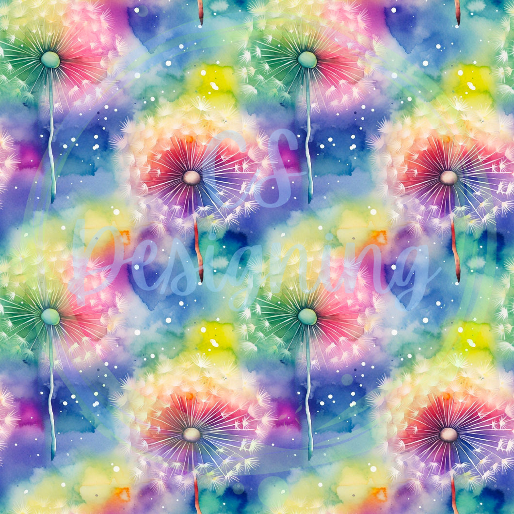 Dandelions seamless pattern