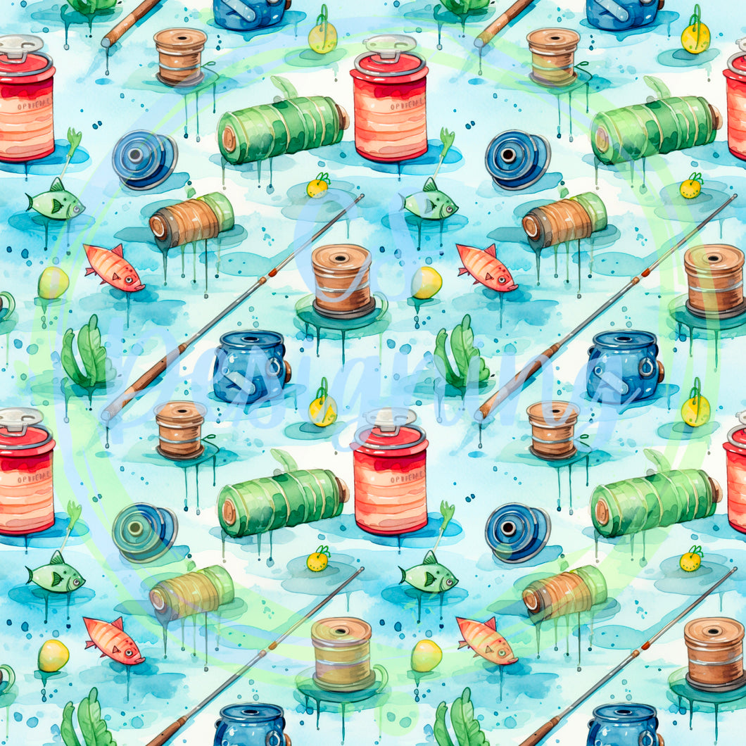 Fishing seamless pattern