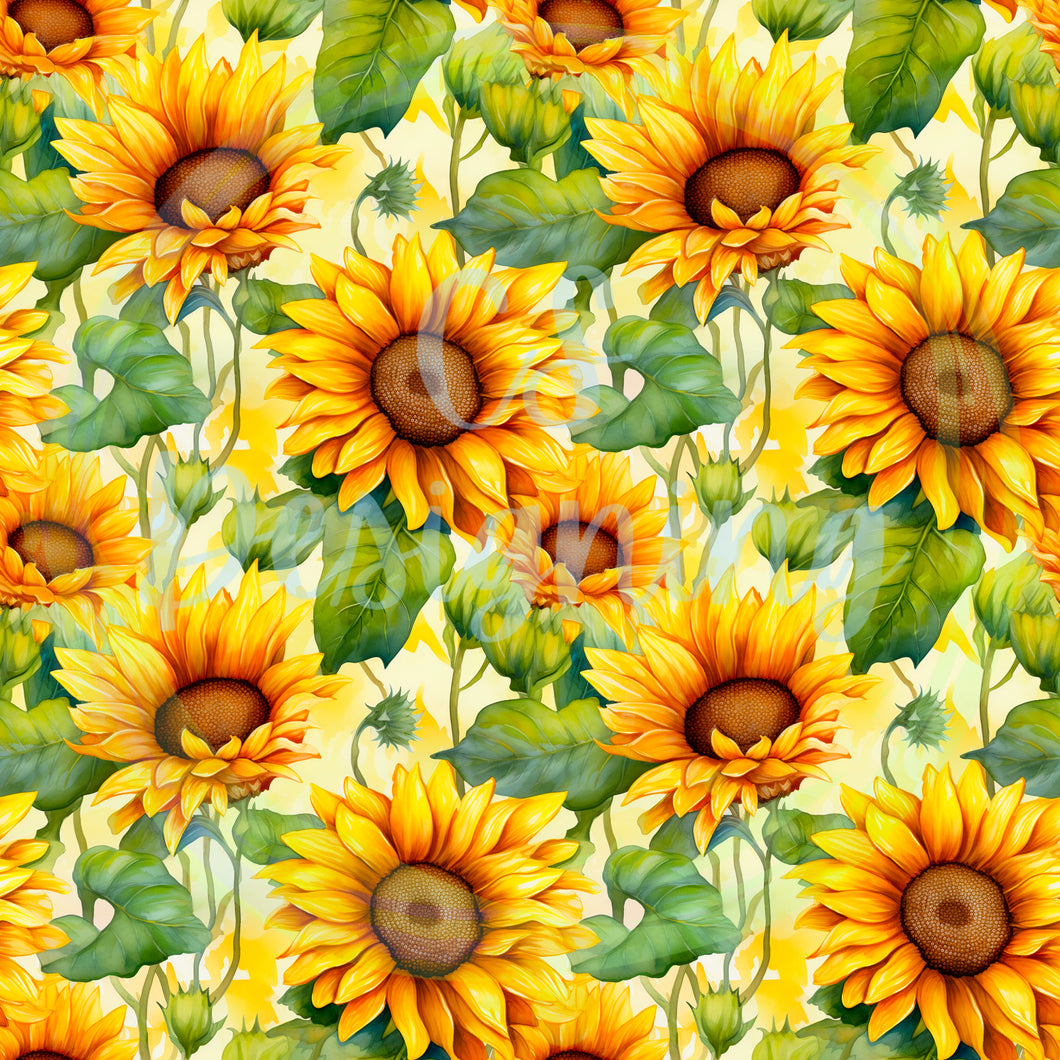 Sunflowers seamless pattern