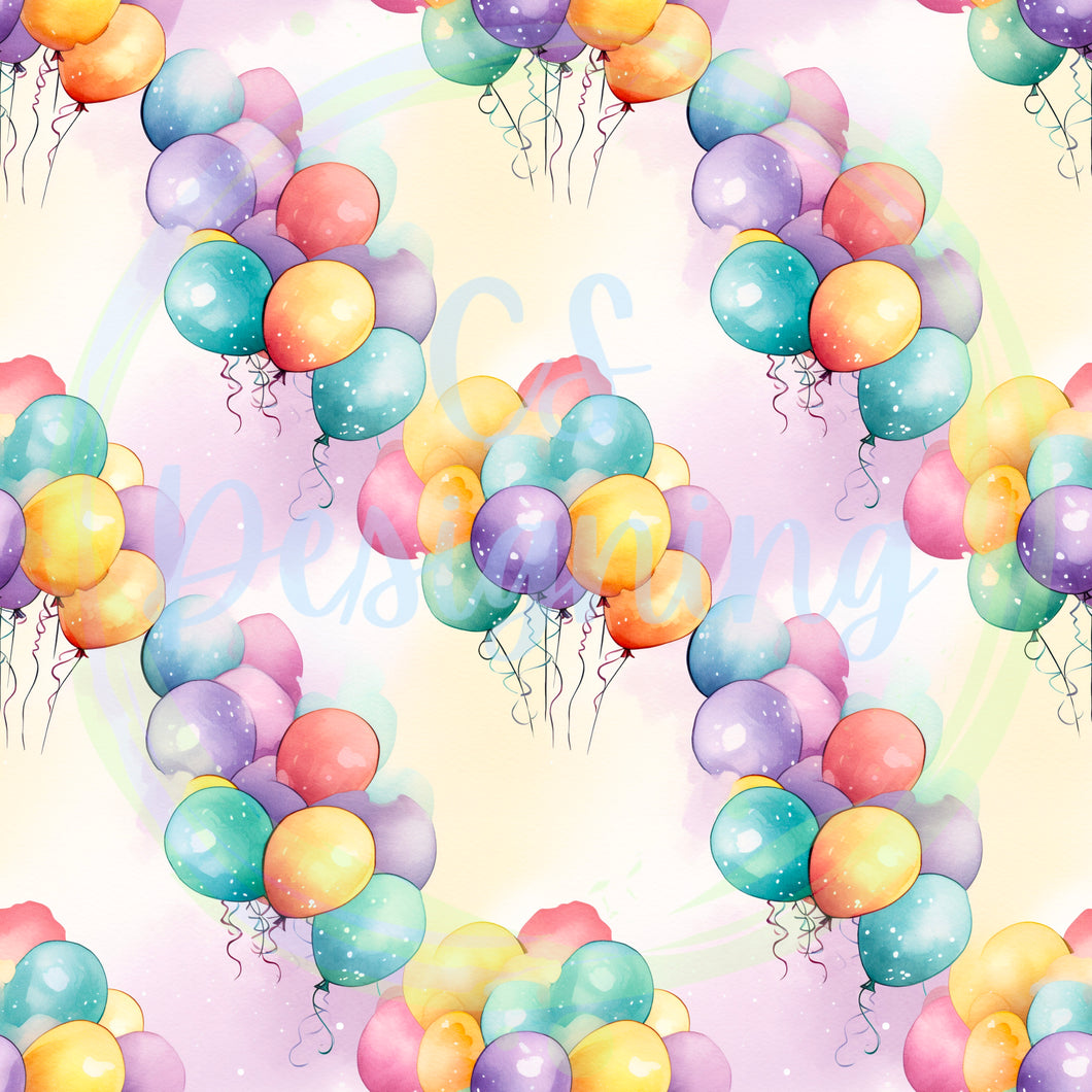 Birthday balloons seamless pattern