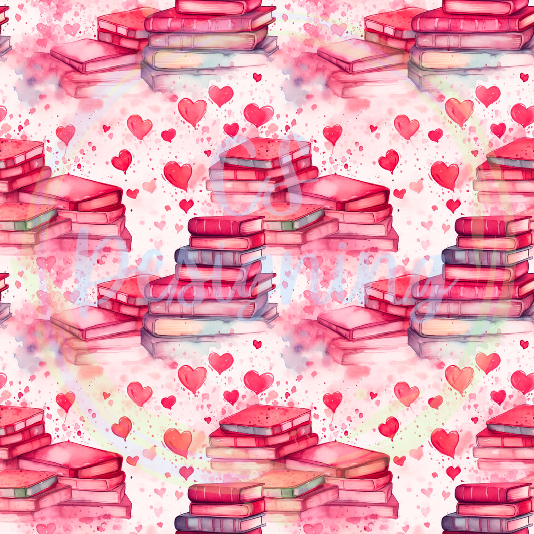 Love books seamless pattern