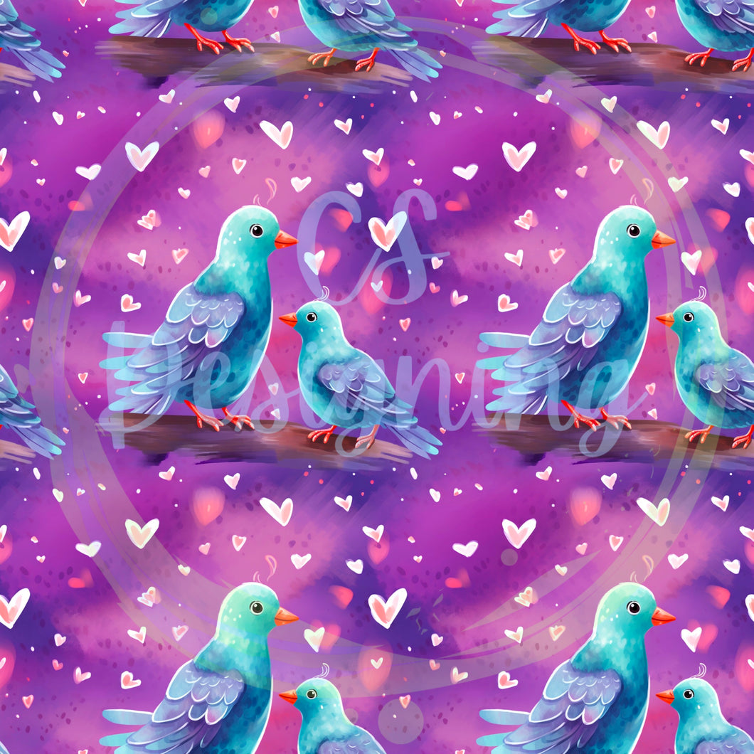 Love birds seamless pattern