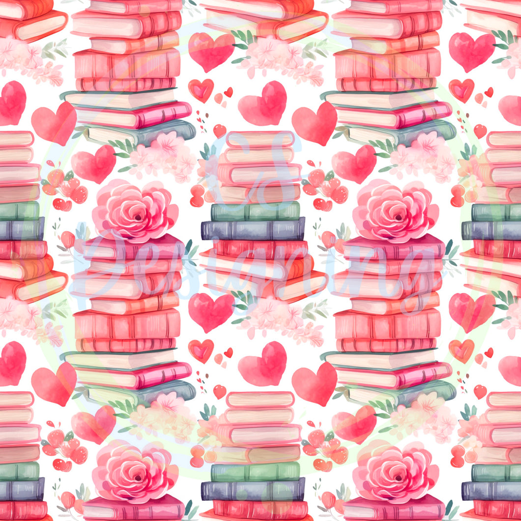 Love books seamless pattern