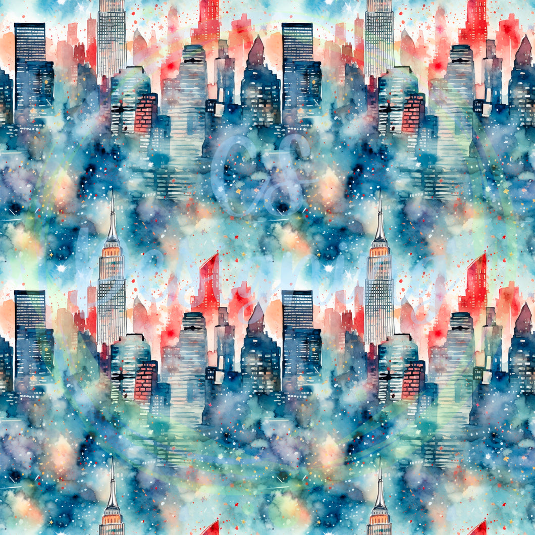 City scene seamless pattern