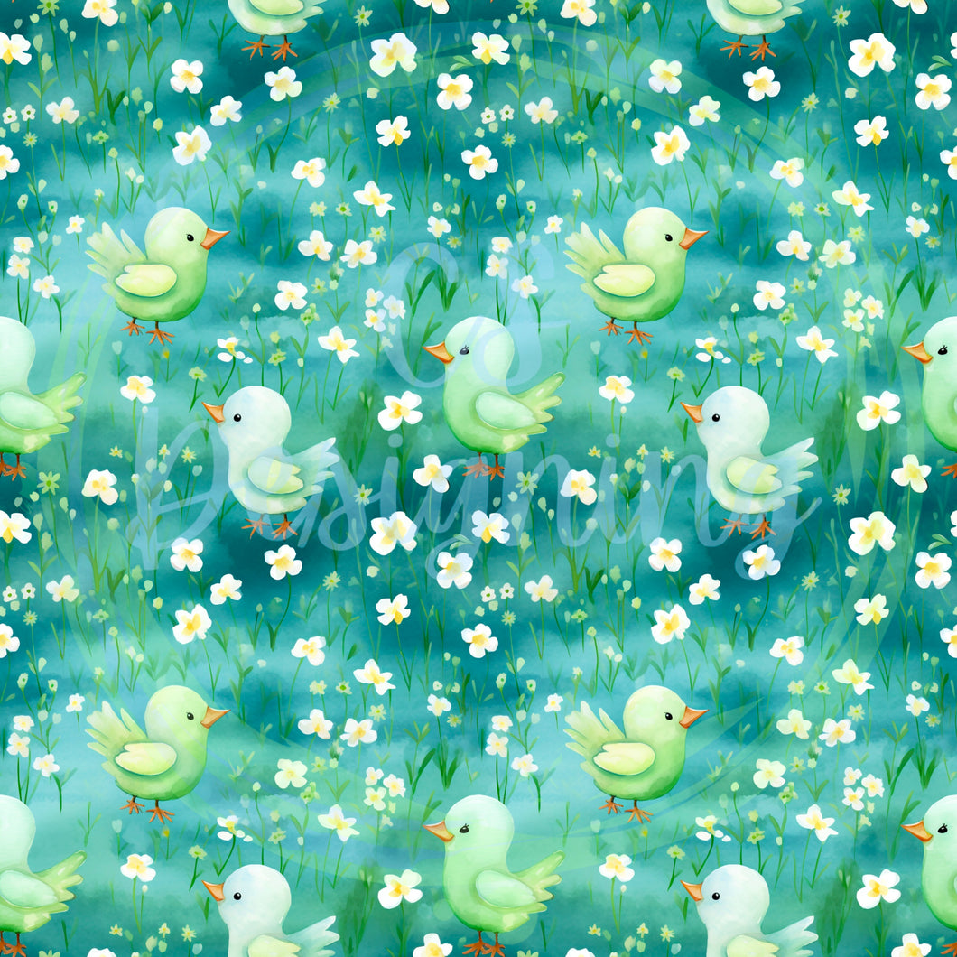 St patricks day birds seamless pattern