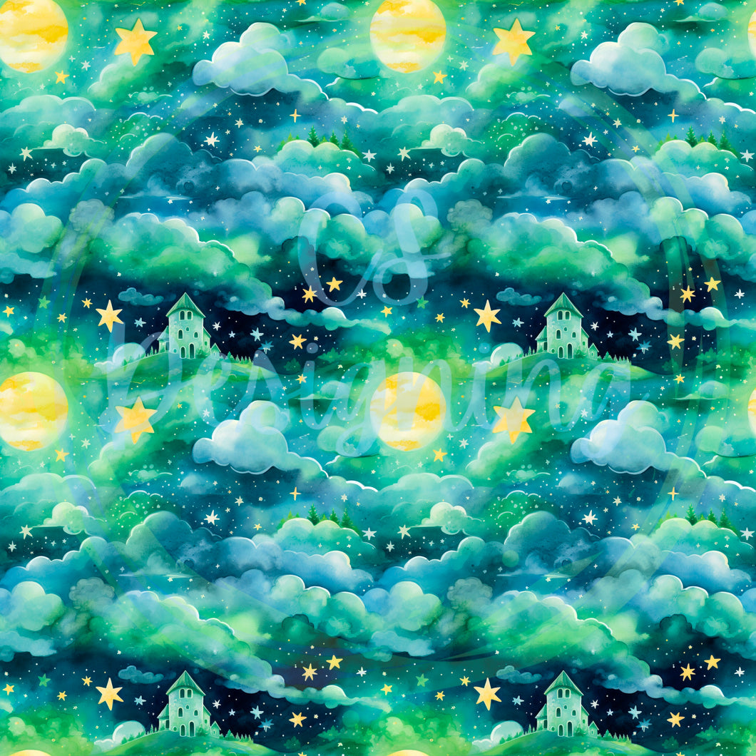 St patricks day galaxy seamless pattern