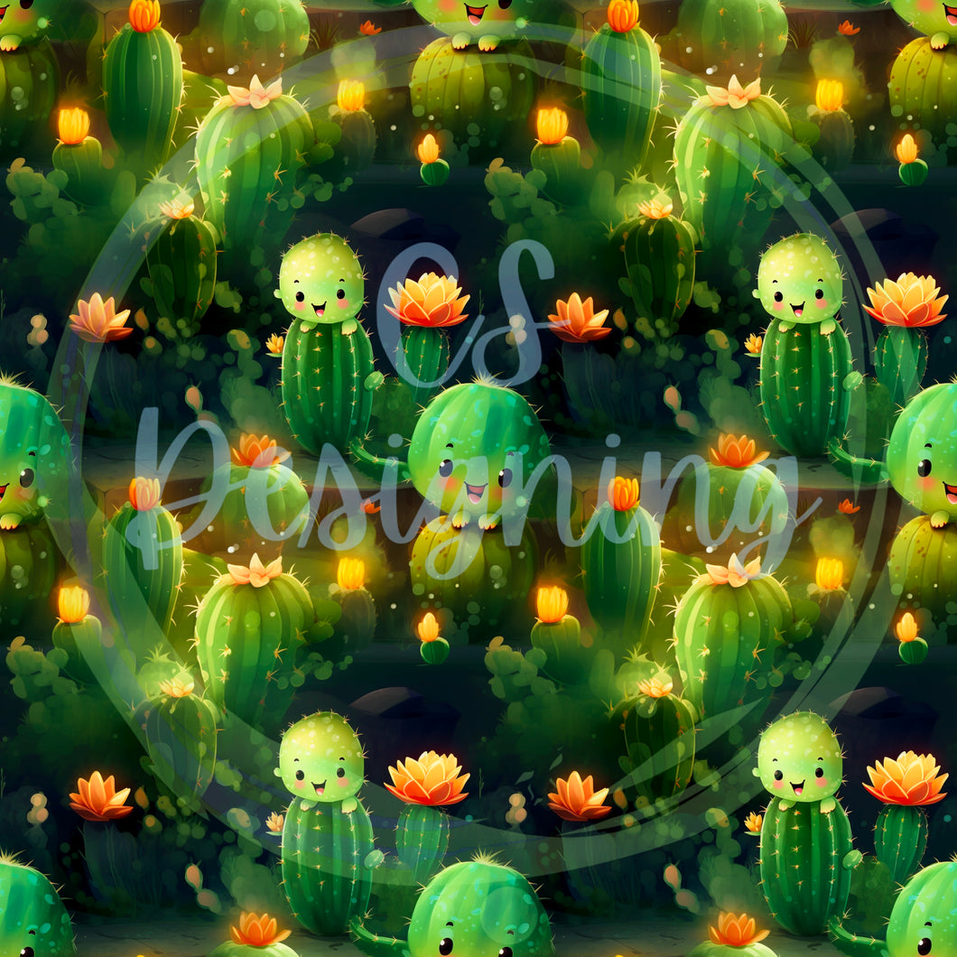 Cactus seamless pattern