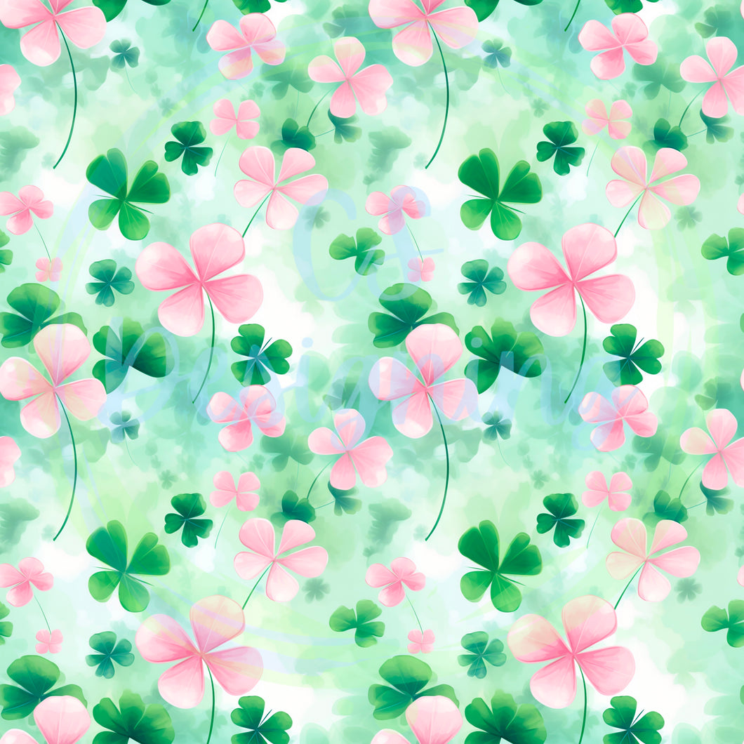 St patricks day clovers seamless pattern