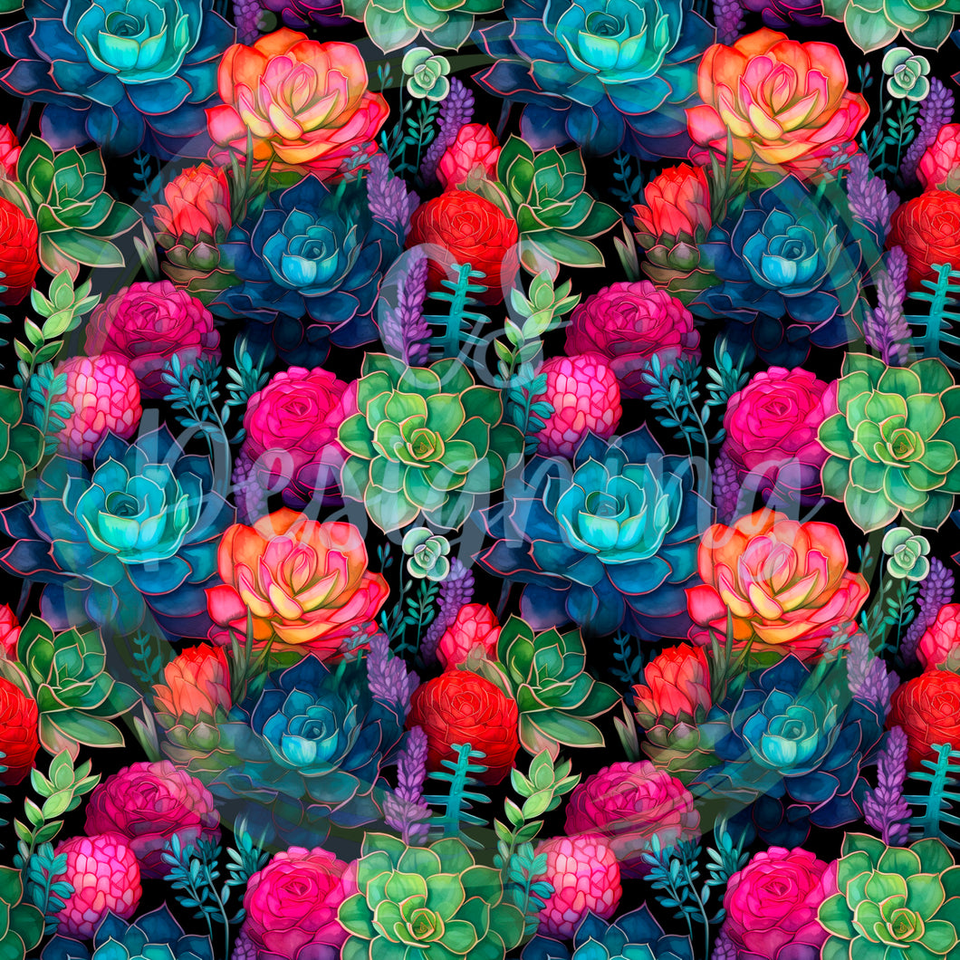 Succulents seamless pattern