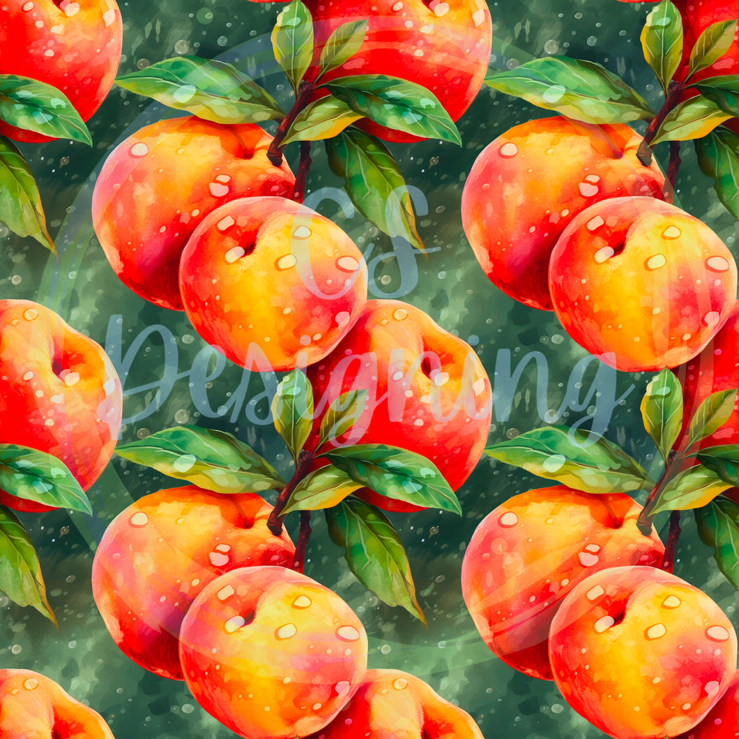 Peaches seamless pattern