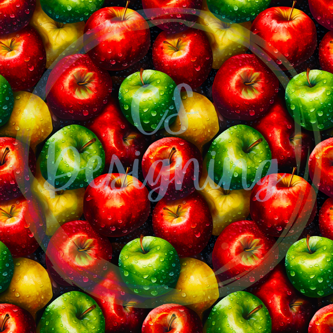 Apples seamless pattern