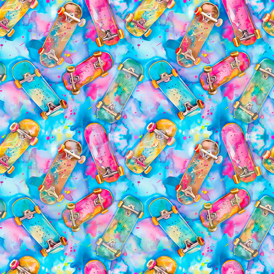 Skateboard seamless pattern