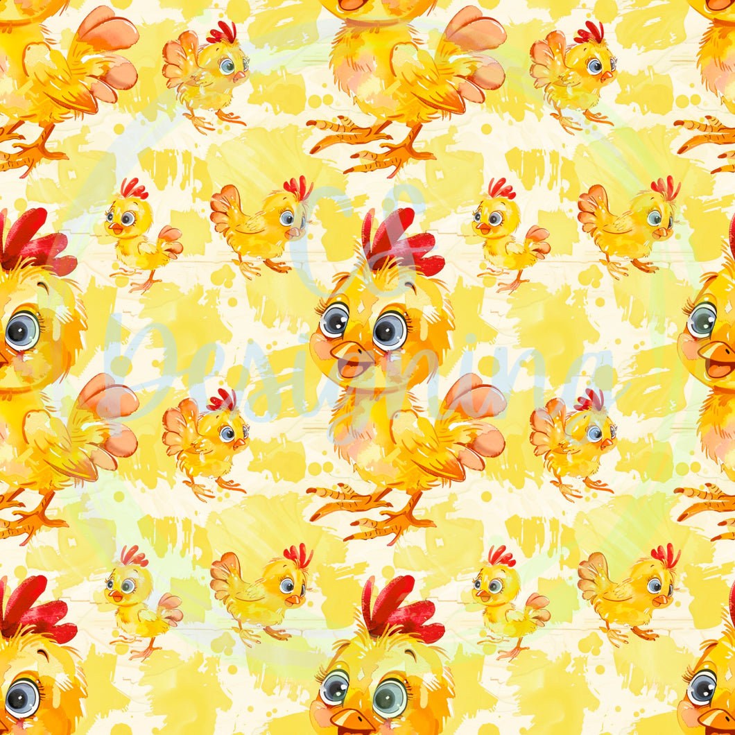 Baby chickens seamless pattern