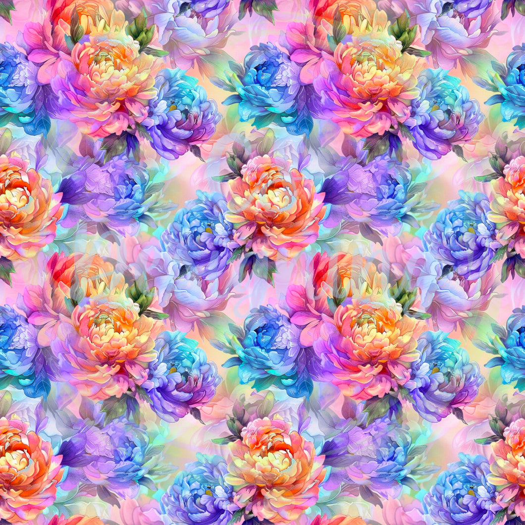 Peonies seamless pattern