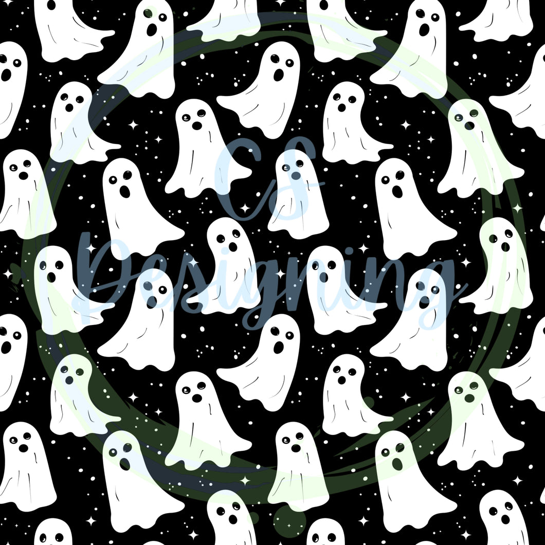 Ghosts seamless pattern