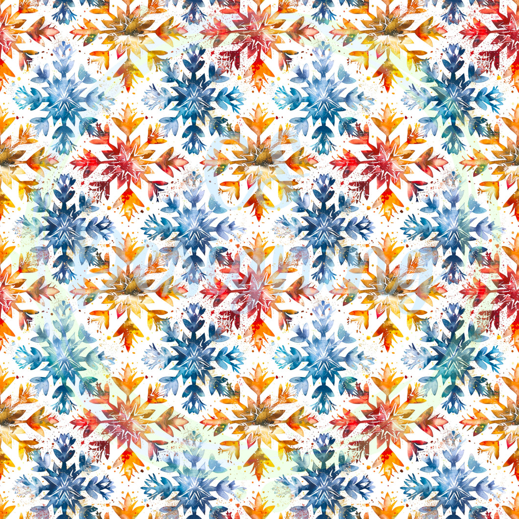 Fall snowflakes seamless pattern