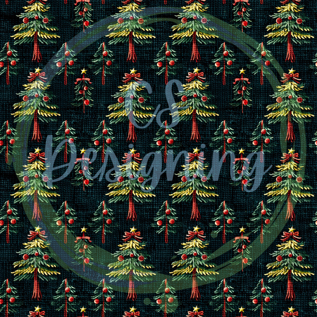 Christmas trees seamless pattern