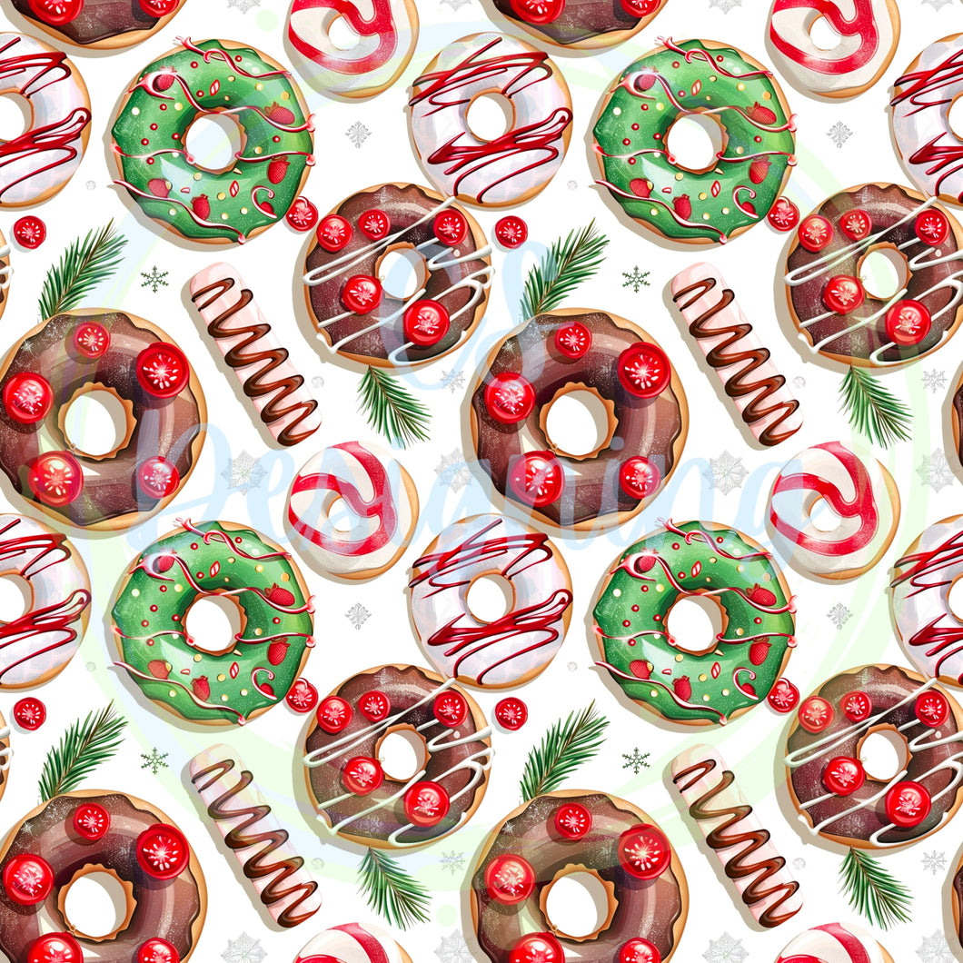 Christmas donuts seamless pattern