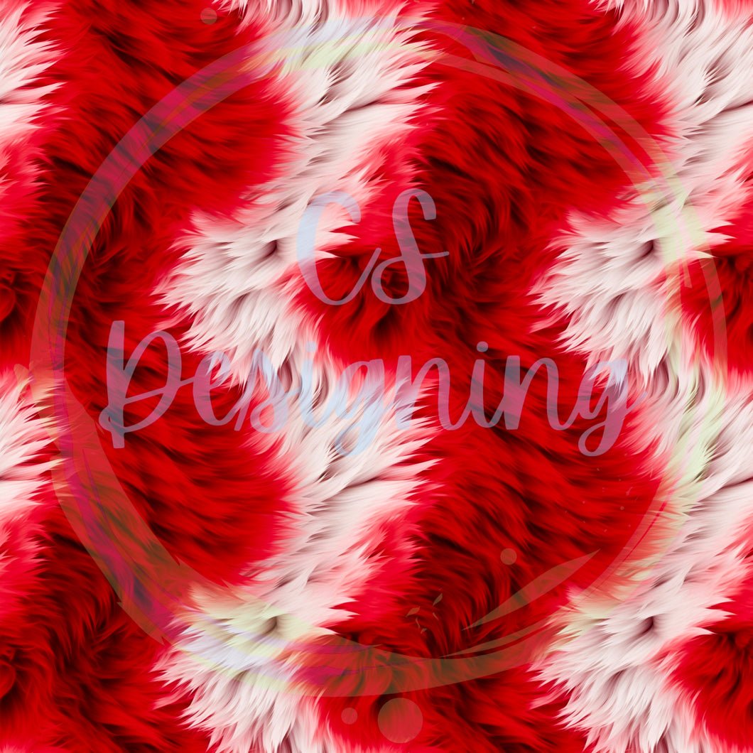 Candy cane fur seamless pattern