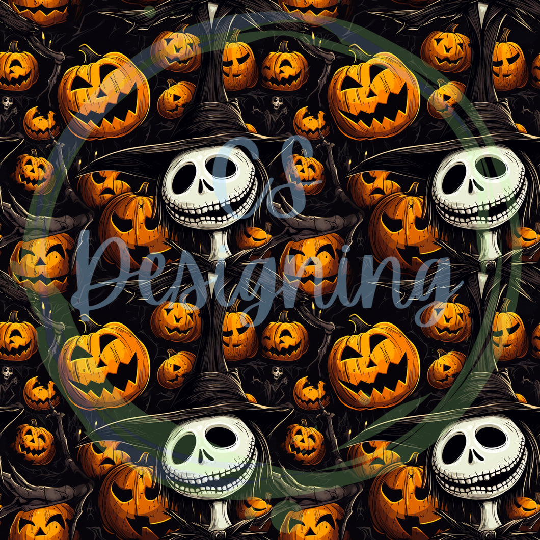 Jack & Pumpkins seamless pattern