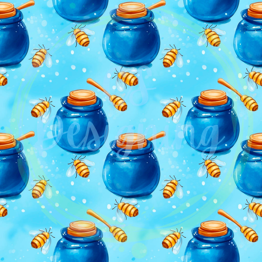 Honey pot seamless pattern