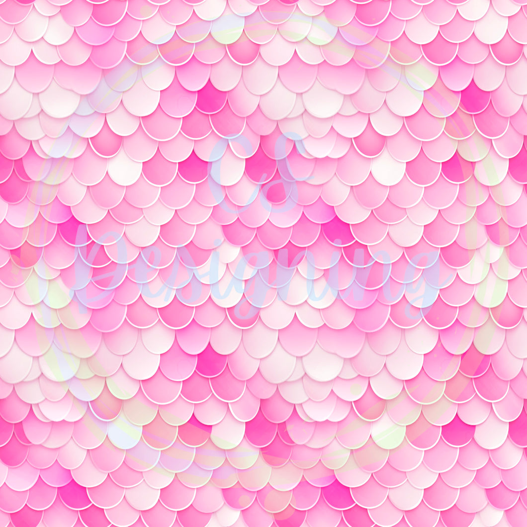 Pink mermaid scales seamless pattern