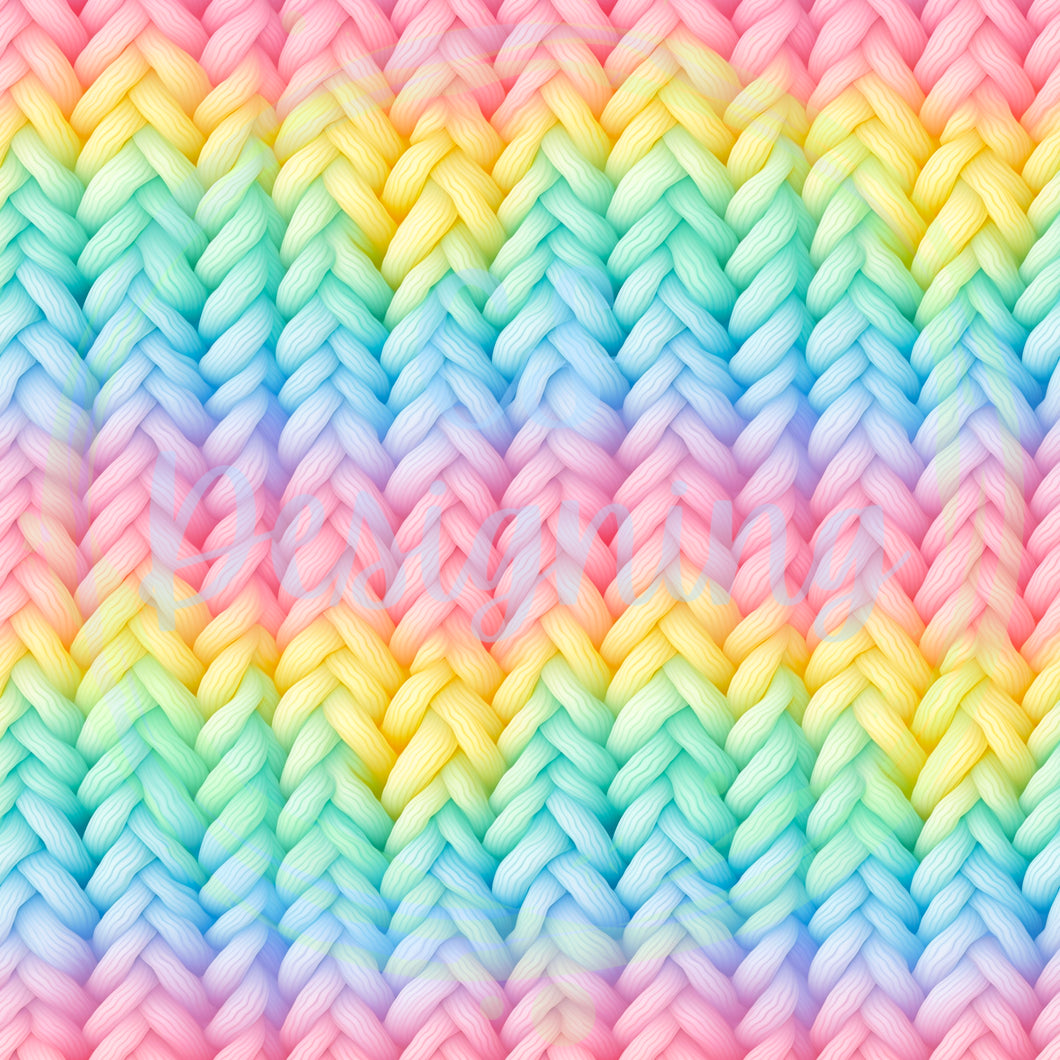 Pastel Rainbow knit seamless pattern