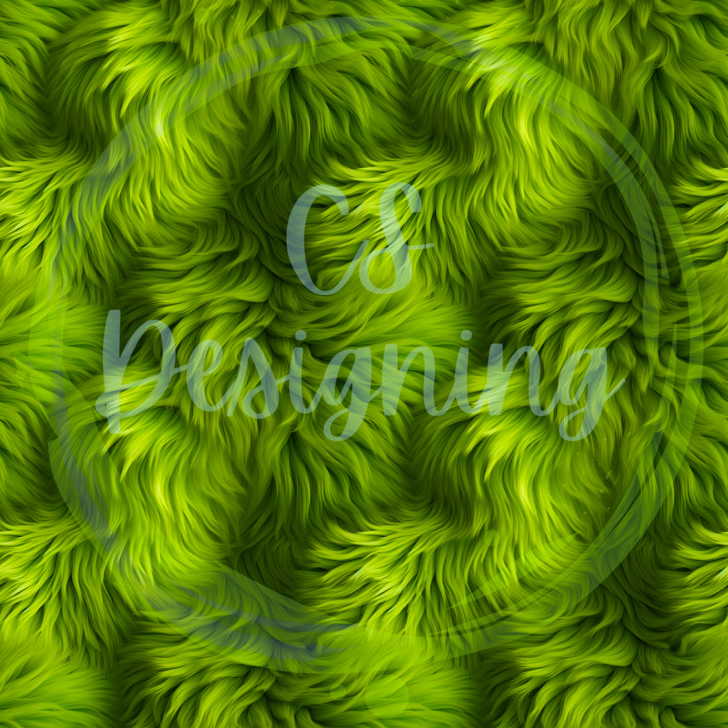 Green monster fur seamless pattern