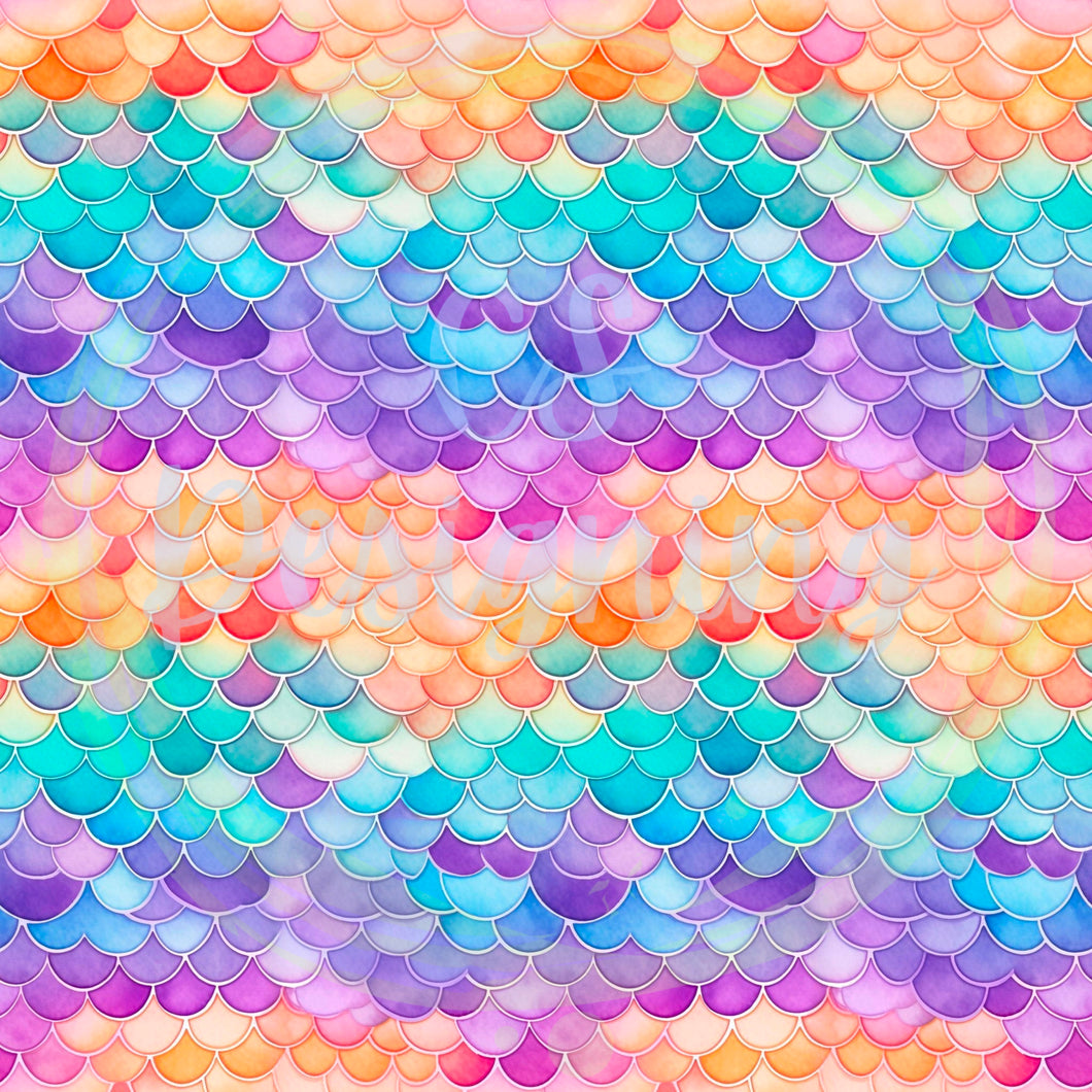 Halloween mermaid scales seamless pattern